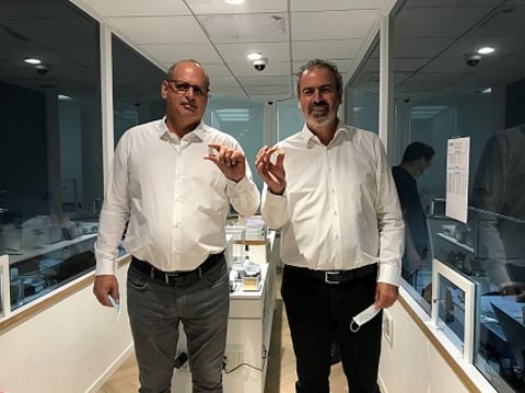 Zvika Zamir (l) and Yoram Dvash at International Tender Center during KOIN tender