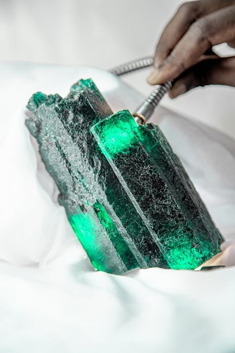 Gemfields makes another startling discovery - a 7,525 ct rhino emerald named Chipembele