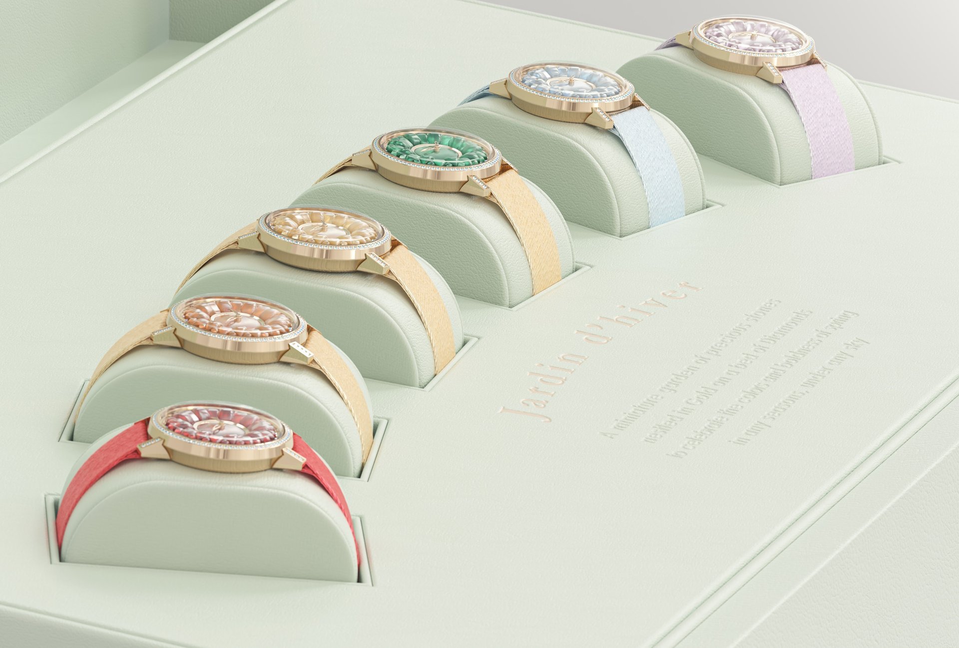 An enchanting array of colors, technical prowess grounded in centuries-old mastery
Beauregard reimagines women’s watchmaking, giving birth to a refined aesthetic elegance.
